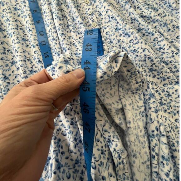 Eileen West Ladies Small Blue Floral Polyester Blend Long Sleeves Cottage - Picture 12 of 12